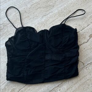 NEW 🆕 Zara Mesh Corset style Black Bustier Top size S